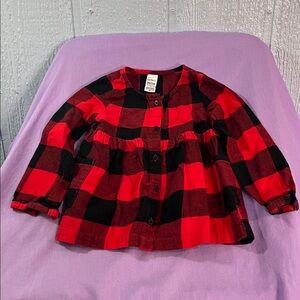 5 for $10 💜 Carter's Red and Black Plaid Shirt Size 2T